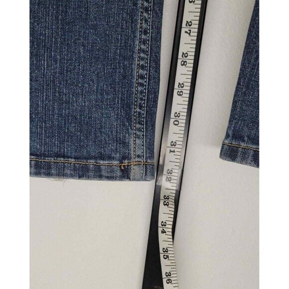 Request Destressed Skinny Midrise Medium Wash Jeans  Juniors Size 13/32 - Picture 9 of 10